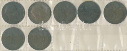 Nagy-Britannia 1907-1936. 1P (7x) mind különböző évszámmal T:3+,3