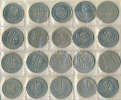 Lengyelország 1960-1989. 10Zl-500Zl összesen 20db különböző fémpénz T:vegyes
