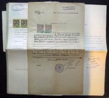 9 db klf régi okmány különleges okmánybélyegekkel