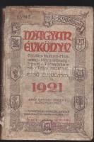 1921 Magyar Évkönyv teljes naptárral, első évfolyam, gróf Apponyi Albert előszavával, Pantheon Kiadó, Bp., megviselt állapotban