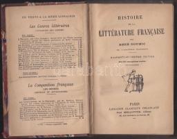 ~1920 Rená Doumic: Historie de la Littérature Francaise, Libraire Classique Delaplane, Paris.