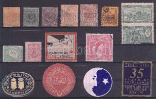 1863-2003 16 db városi, helyi, levélzáró, segély- és emlékbélyeg