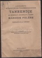3 darabos könyvtétel: 1943 Angol társalgó, A Budapesti Pázmány Péter Tudományegyetem tanrendje az 19...