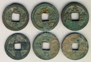 Kína Császárság / Shen-Tsung (Yuan-Feng) 1078-1085. 1 Cash (6x) "Yuan-Feng / Tung-Pao" (24-25mm) T:3,4