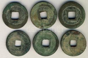 Kína Császárság / Shen-Tsung (Yuan-Feng) 1078-1085. 1 Cash (6x) "Yuan-Feng / Tung-Pao" (24...