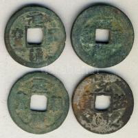 Kína Császárság / Che-Tsung (Yuan-Yu) 1086-1093. 1 Cash (4x) &quot;Yuan-Yu / Tung-Pao&quot; (25mm) T:3-,4