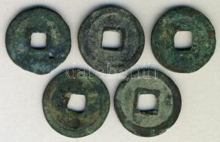 Kína Császárság / Che-Tsung (Yuan-Yu) 1086-1093. 1 Cash (5x) "Yuan-Yu / Tung-Pao" (25mm) T...