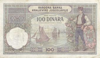 Jugoszlávia 1929. 100D "Verificato" bélyegzéssel T:III