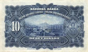 Jugoszlávia/Szerb,Horvát és Szlovén Királyság 1920. 10D T:II-(kissé gyűrött, de nagyon szép állapotb...