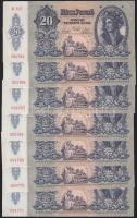 1941. 20P (7x) egymás utáni sorszámmal! T:II+(egyszer hajtott mindegyik)