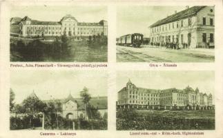 Csíkszereda with railway station and military barracks