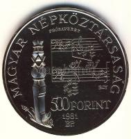 1981. 500Ft Ag "Bartók Béla" PRÓBAVERET! T:PP csak 50db! R! /  Hungary 1981. 500 Forint Ag "Béla Bartók" "TRIAL STRIKE" C:PP Only 50 examples! RARE