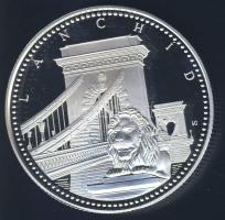 DN "Budapest nevezetességei-Lánchíd" Ag emlékérem 31,104g (1oz) T:PP Díszdobozban, tanúsítvánnyal!
