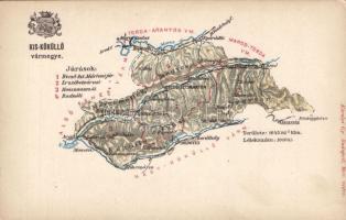 Kis-Küküllő county map (wet damage)