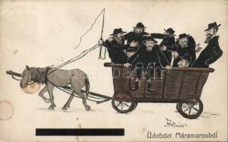 Judaica Máramaros, humour, artist signed