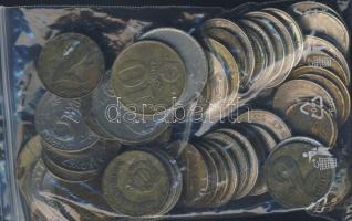 Kis forint tétel 1970-80-90-es évek: 2Ft (25x) + 5Ft (17x) + 10Ft (7x) + 20Ft (5x) + 100Ft + 4db Magyar Posta telefonérme T:vegyes