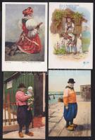 7 db jó minőségű, postatiszta folklórlap, közte litho is / 7 unused Folklore cards