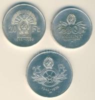 1956. 10Ft + 20Ft + 25Ft Ag "10 éves a Forint" sor T:2+