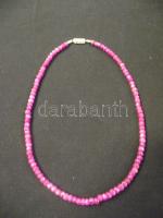 Fazettált 185 karátos rubin nyaklánc ezüst (Ag) szerelékkel