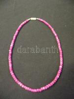 Fazettált 185 karátos rubin nyaklánc ezüst (Ag) szerelékkel