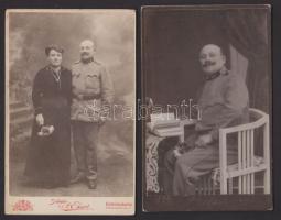cca 1890 2 db keményhátú katonafotó / 2 vintage photo of soldiers