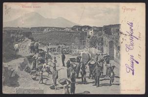 Pompei excavation site (postcard sent by Italian archeologist, Luigi Conforti)