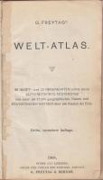 1908 G. Freytag & Berndt Világatlasz 83 db térképpel, kiadói félbőr kötésben / 1908 Freytag World atlas with 83 pictures in leather binding