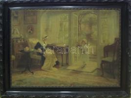 XX. sz. eleje: Olajnyomat nagyméretű, szép fa keretben /  Nice large frame 90x70 cm