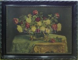 XX. sz. eleje: Olajnyomat nagyméretű, szép fa keretben /  Nice large frame 90x70 cm