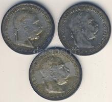 Ausztria 1893-1899. 1K Ag (3x) T:2-/3+ patina