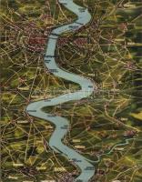 1920 A Rajna folyása Mainztól Düsseldorfig, füzet 15 térképszerű leporello képpel