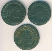 Római Császárság 3db klf Follis,mindegyik különböző császártól T:2,3