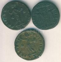 Római Császárság 3db klf Follis,mindegyik különböző császártól T:2,3