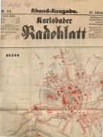 1892 Brünn város utikalauz téképekkel (sérült borító) + karlsbadi füdőújság 1906-ból