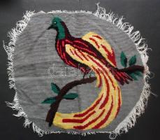 Madarat ábrázoló ovális goblein kép keret nélkül 35x41cm