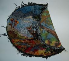 Szarvast ábrázoló ovális goblein kép keret nélkül 36x47cm