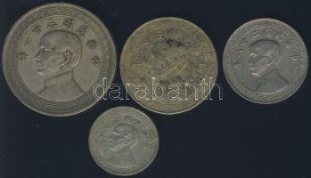 Kínai Köztársaság ~1936. 4db klf Cent T:2,3