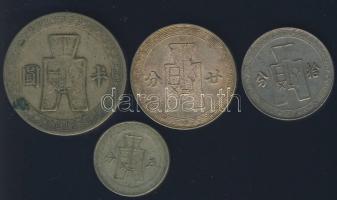 Kínai Köztársaság ~1936. 4db klf Cent T:2,3
