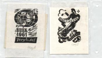 10 db klf magyar ex libris