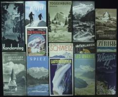 14 db háború előtti svájci idegenforgalmi kiadvány / Switzerland 14 pre-war tourist guides