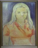 Vinkler László (1912-1980): Fiatal lány, tempera-papír, jelzett, keretben 50x70 cm