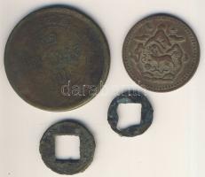Kína Császárság 4db klf cash és shu érméje T:3,3-