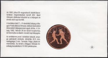 1992 "Barcelona-magyar csapat" emlékérem FDC borítékon T:PP Csak 10000db! T:I