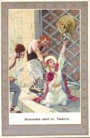 The martyrdom of St Václav litho