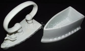 Dekoratív porcelán vasaló jelzés nélkül / Chinaware iron 16x8x18cm