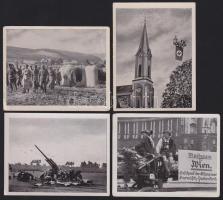 cca 1940 Hitler útja Nagy-Németországba 4 db gyűjtőkártya / 4 German collector-cards