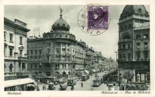 Budapest VII. Rákóczi út, villamosok