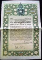 Ausztria 1895 100Fl nyereménykölcsön + 1918 1000K államadóssági kötvény T:III / Austria State-debt b...