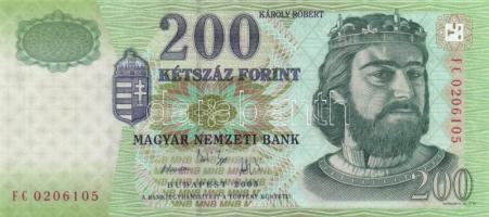 2005. 200Ft (2x) sorszámkövető T:I