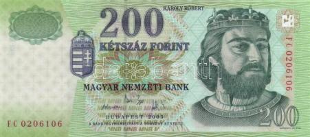 2005. 200Ft (2x) sorszámkövető T:I